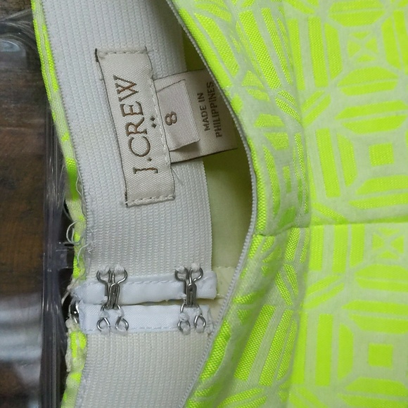 J.Crew Factory Neon Yellow Jacquard Skirt - 8 - Picture 4 of 6
